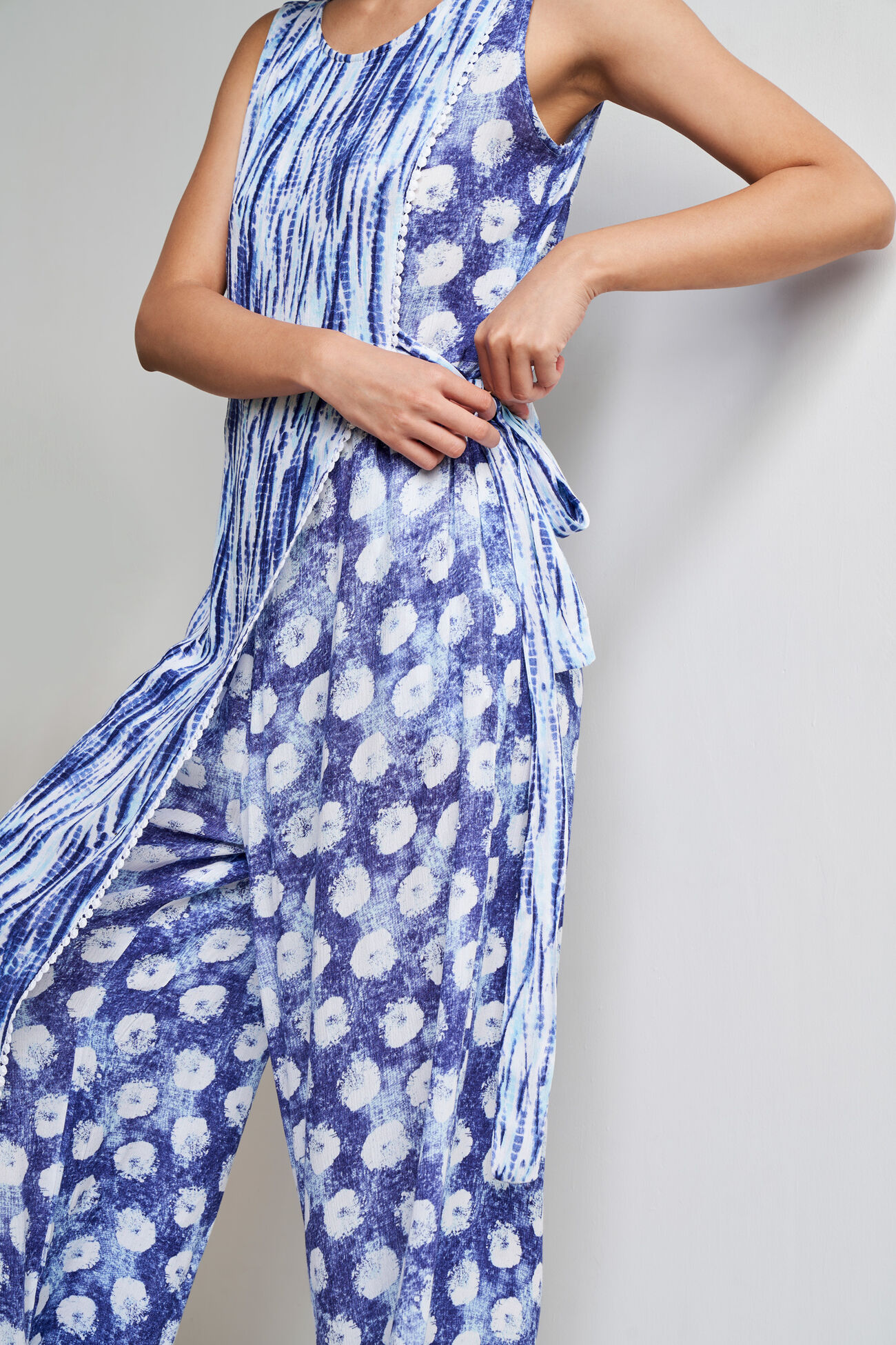 Round Neck Jumpsuit, Indigo, image 6